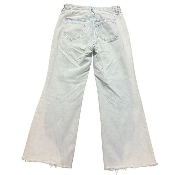Free people light wash distressed flared button fly jeans size 30 - Picture 2 of 4